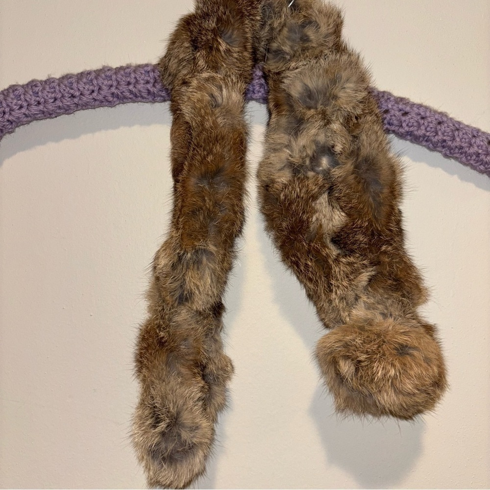 2/$30 Replacement Faux Fur Collar Scarf in Brown and Gray